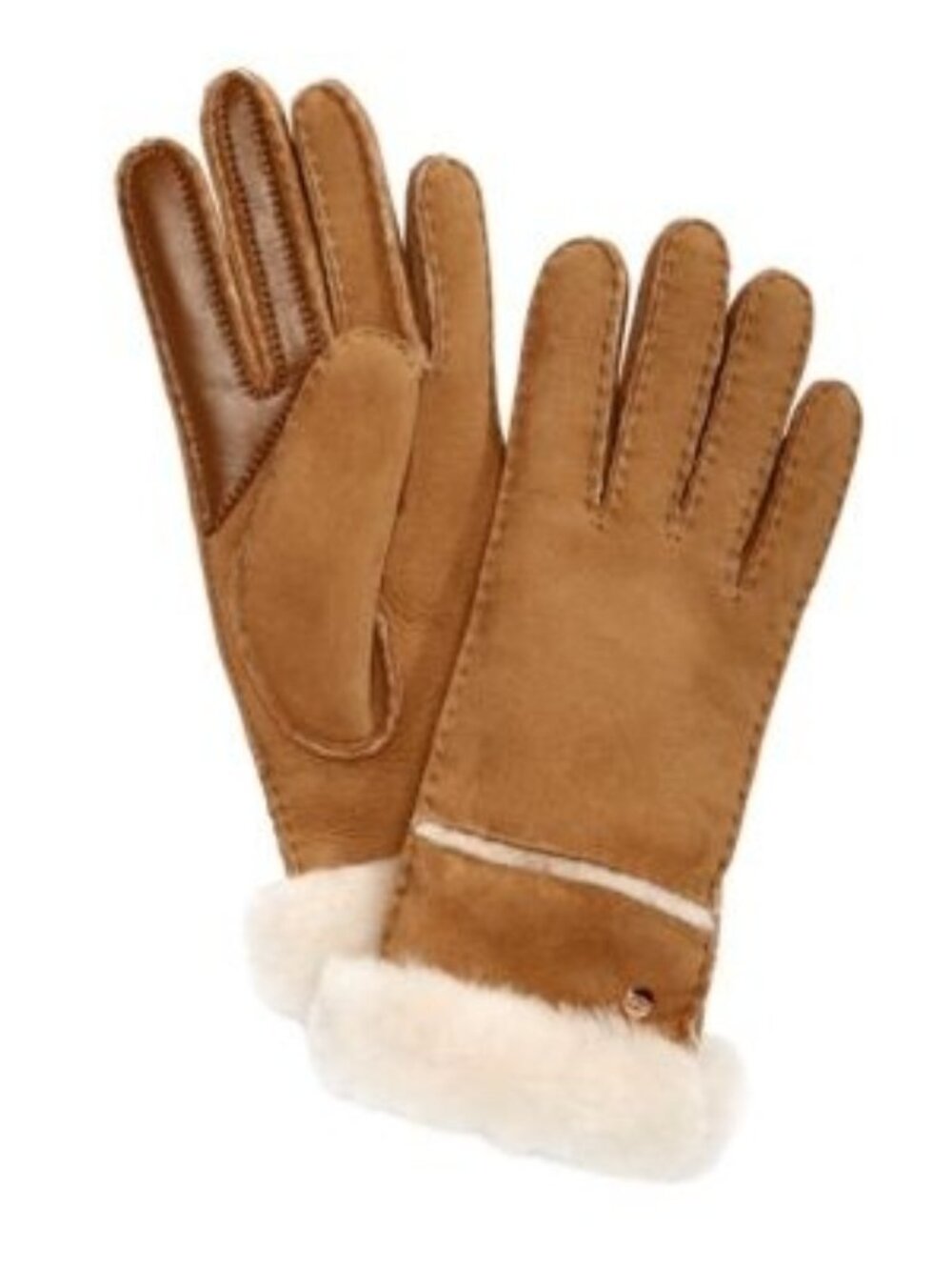 NWT UGG Sheepskin Seamed Slim Glove Chestnut Womens Size Large